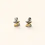 Mixed Metal Criss Cross Studs