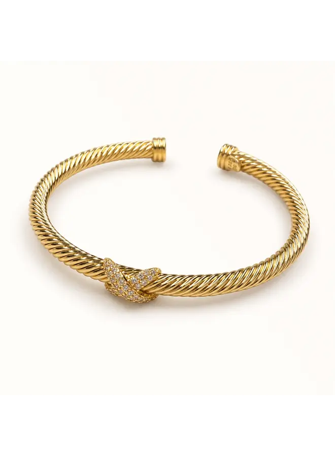 Criss Cross Bangle-Gold