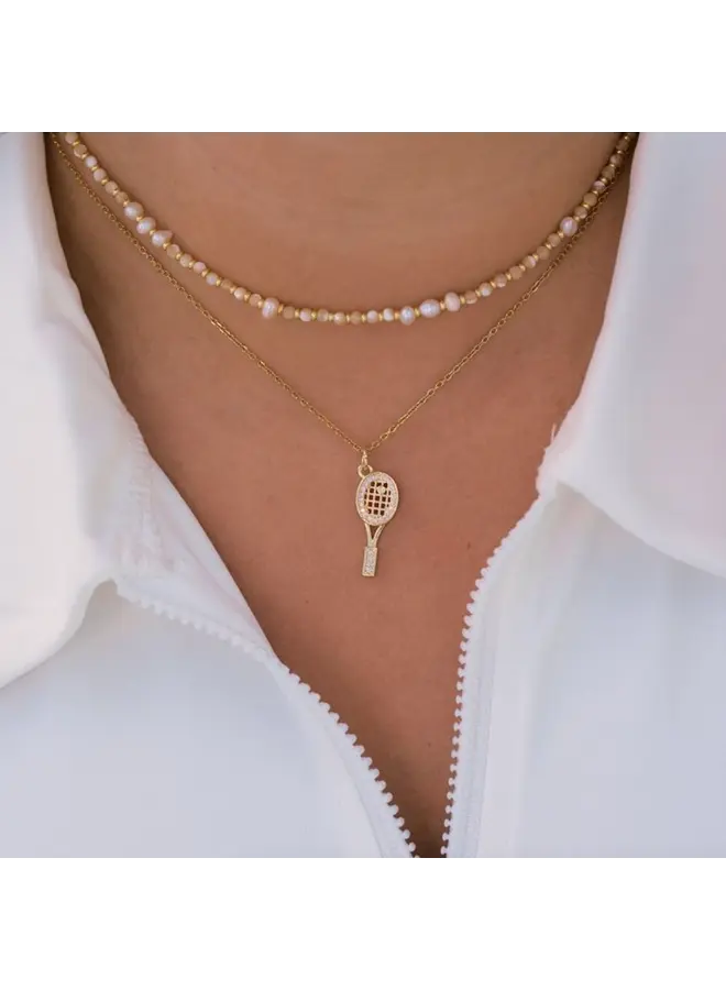 Gabby White Bead and Pearl Necklace