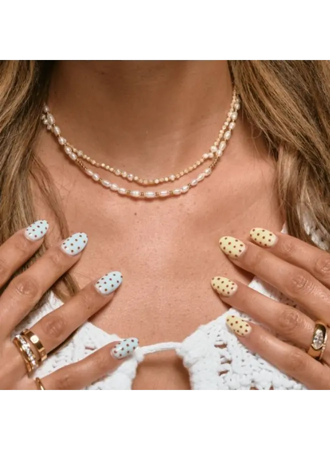 Gabby White Bead and Pearl Necklace