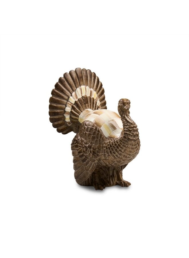 Mocha Check Mini Turkey Figurine