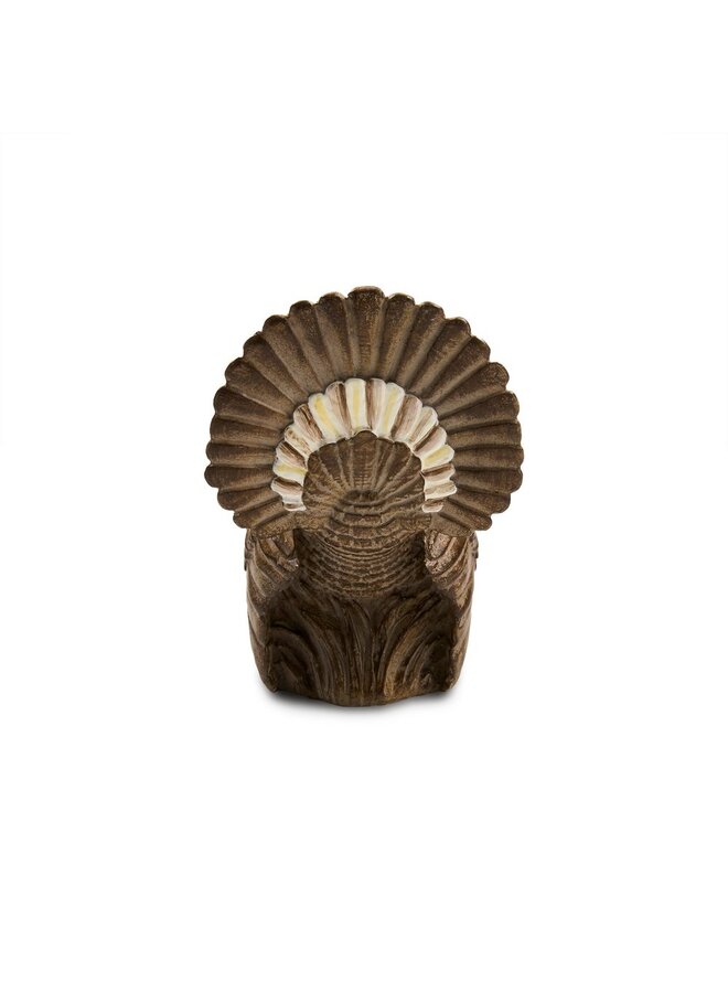 Mocha Check Mini Turkey Figurine
