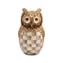 Mocha Check Ceramic Owl Vase
