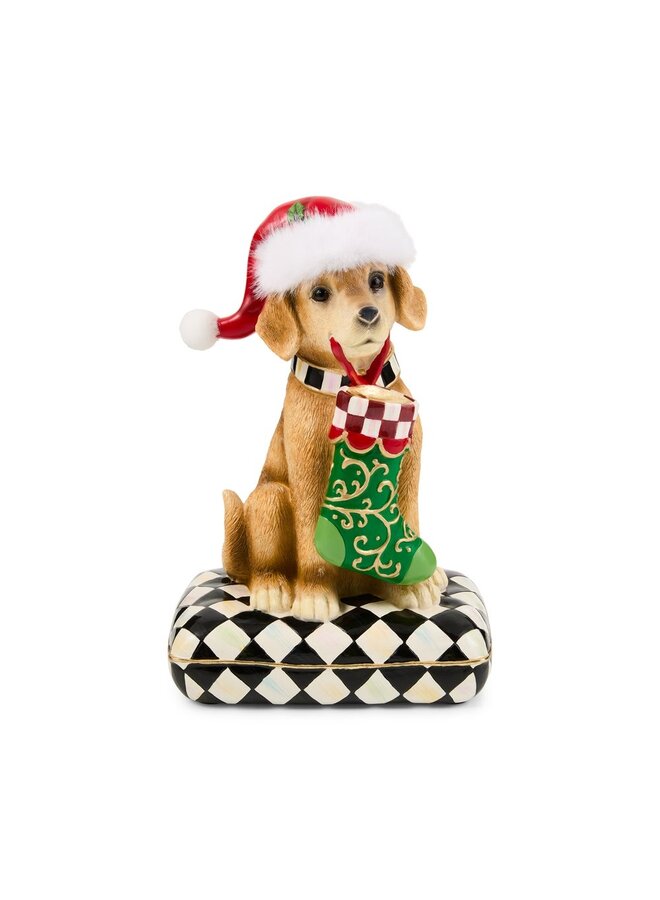 Holiday Lab Dog on Pillow Figurine