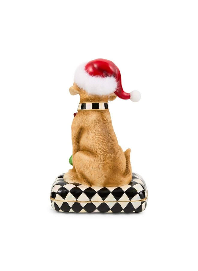 Holiday Lab Dog on Pillow Figurine