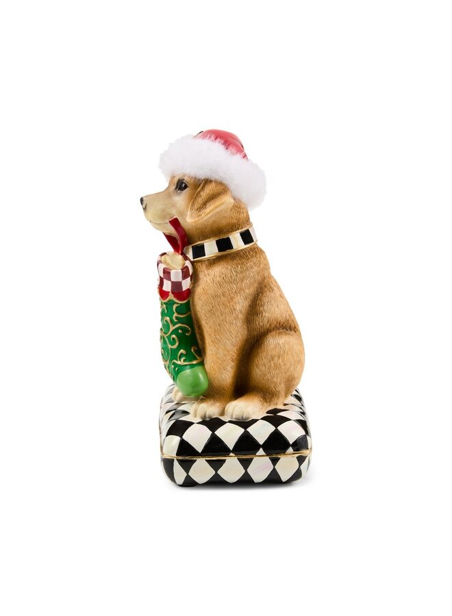 Holiday Lab Dog on Pillow Figurine