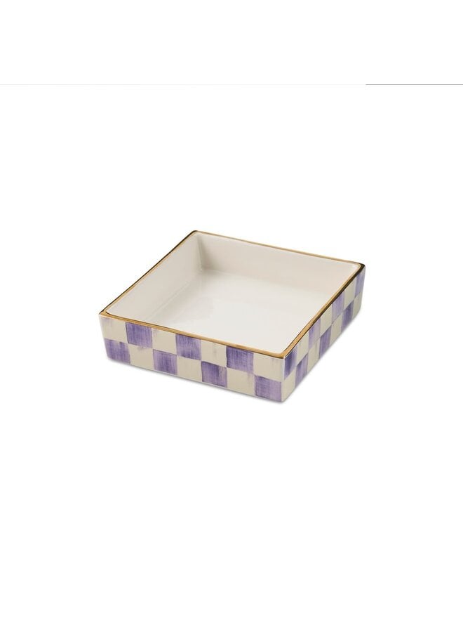 Violet Check Cocktail Napkin Holder