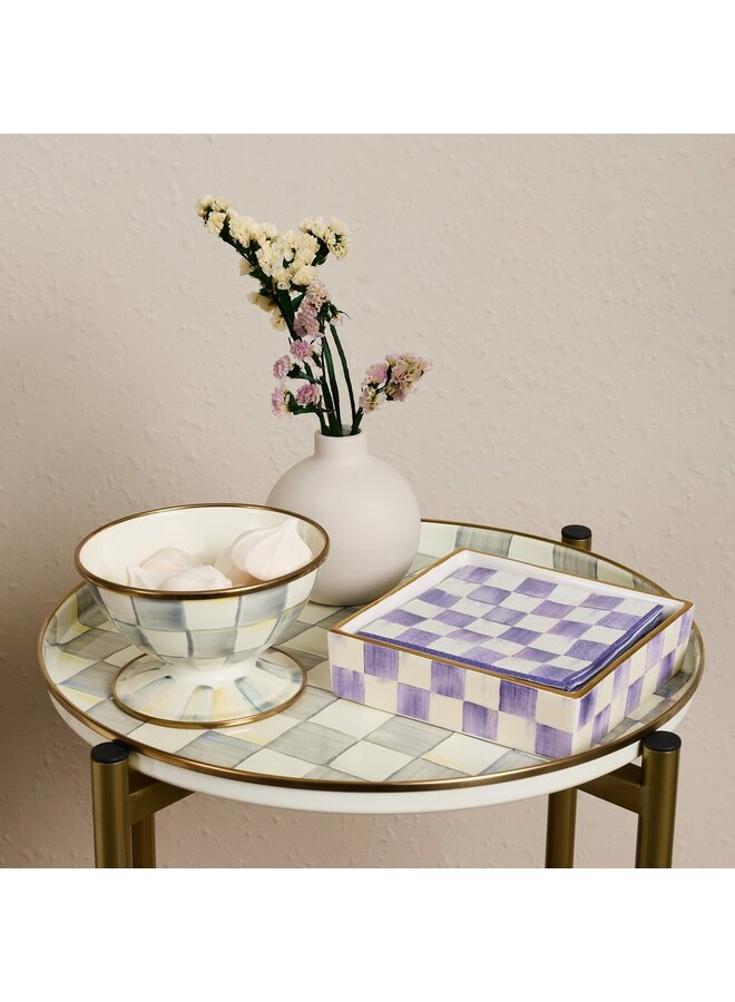 Violet Check Cocktail Napkin Holder