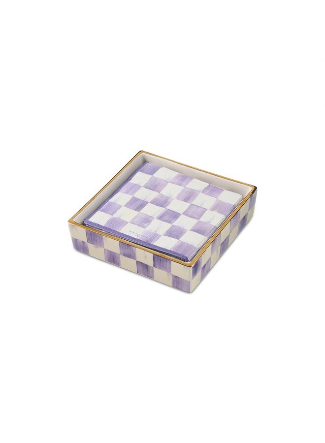 Violet Check Cocktail Napkin Holder