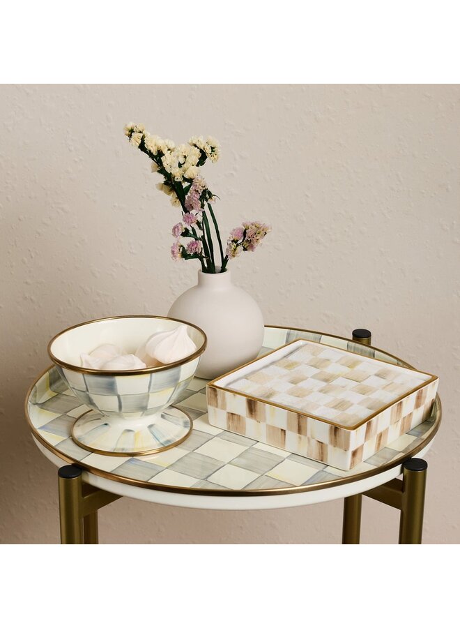 Mocha Check Cocktail Napkin Holder