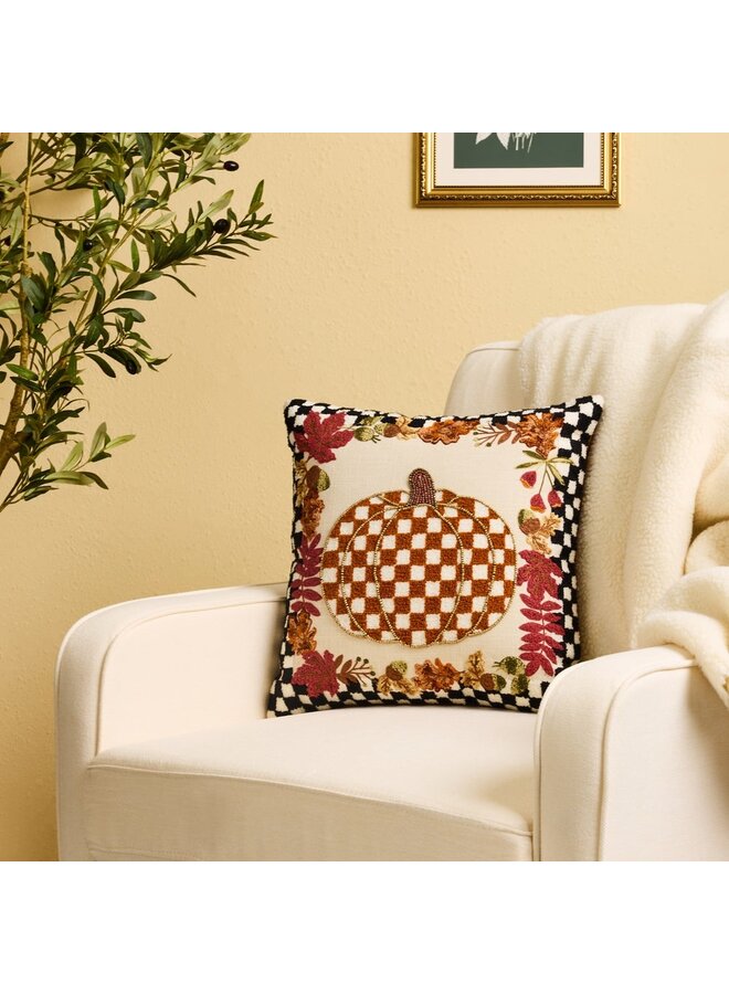 Check Pumpkin Throw Pillow
