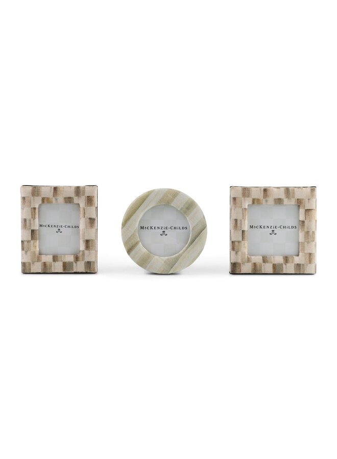 Mocha Fabric Frames, Set of 3