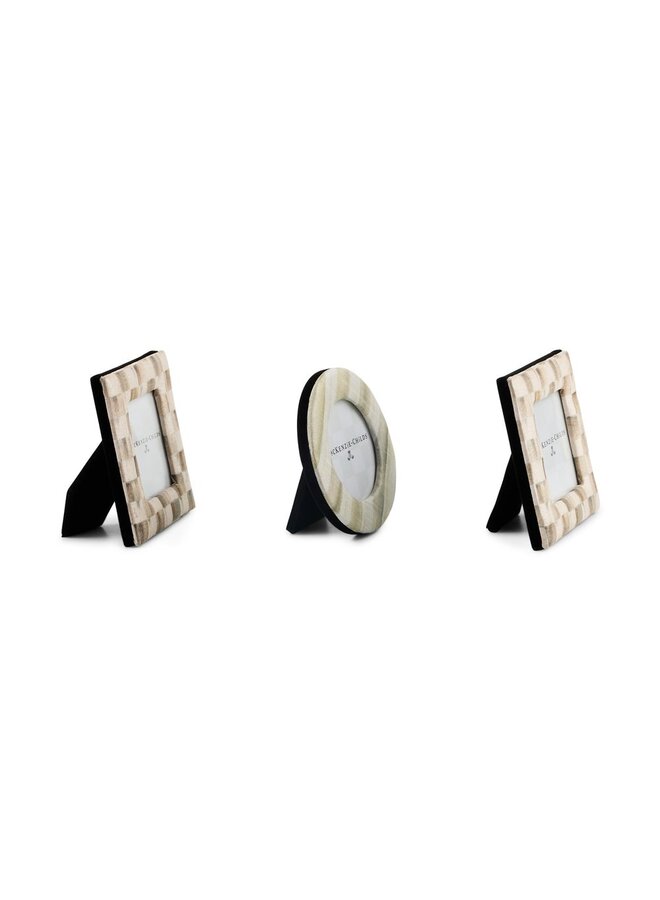 Mocha Fabric Frames, Set of 3