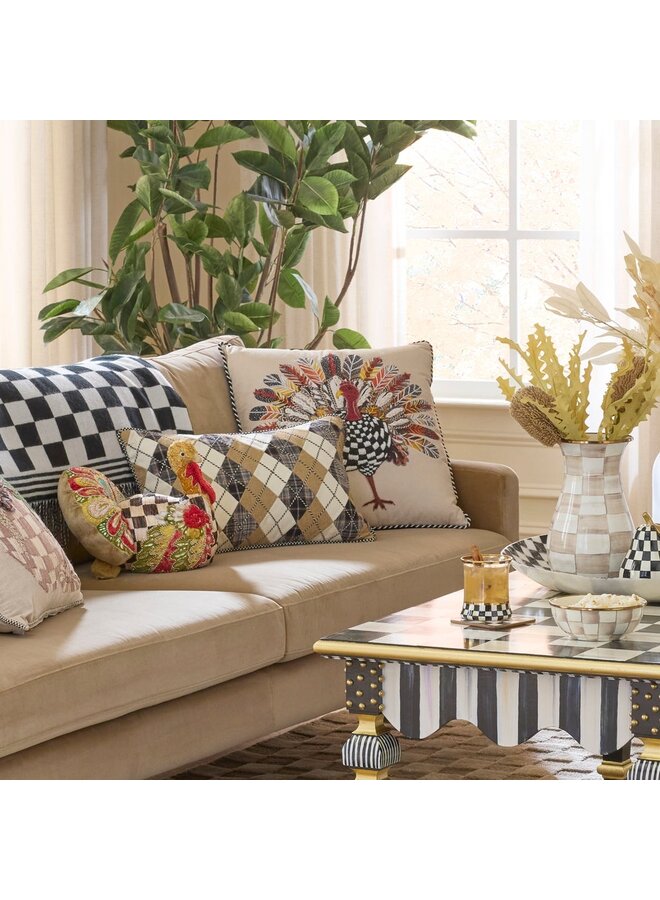 Checked Turkey Throw Pillow