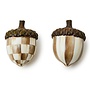 Mocha Check Acorns, Set of 2