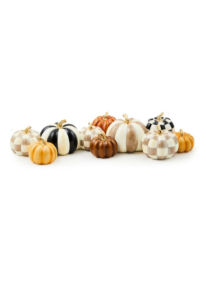 Autumnology Check & Stripe Pumpkin Cluster