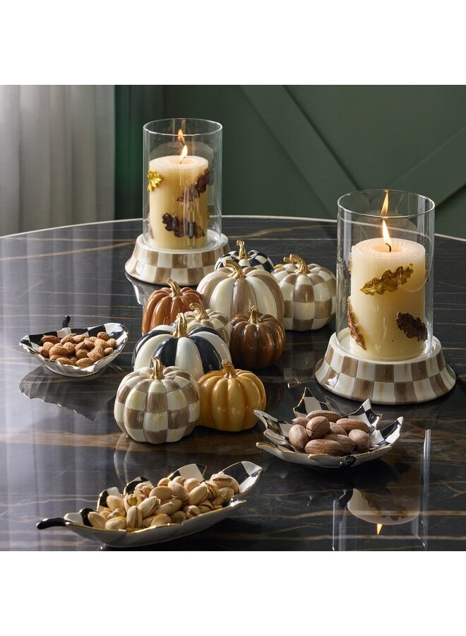Autumnology Check & Stripe Pumpkin Cluster