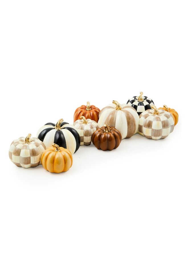 Autumnology Check & Stripe Pumpkin Cluster