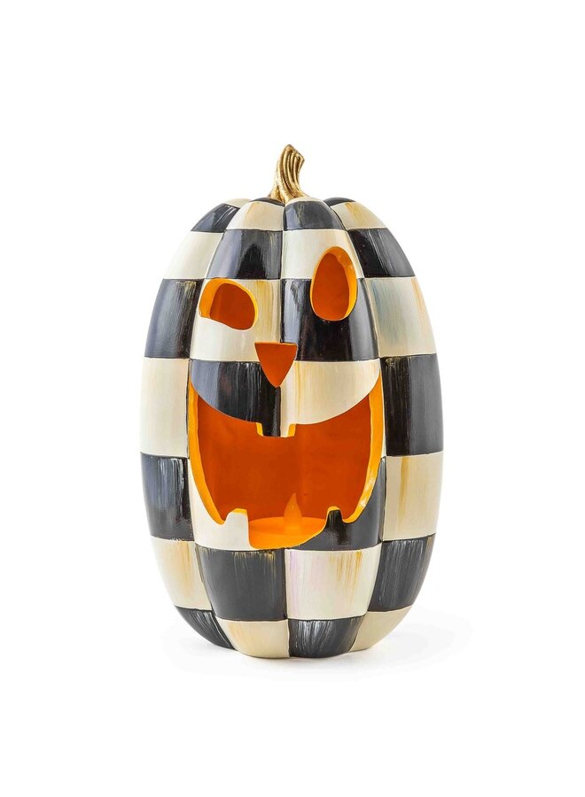Courtly Check Tall Illuminated Jack O' Lantern