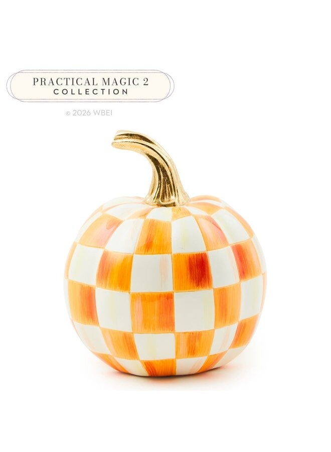 Orange Check Mini Pumpkin