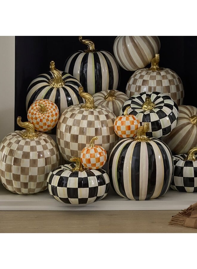 Orange Check Mini Pumpkin