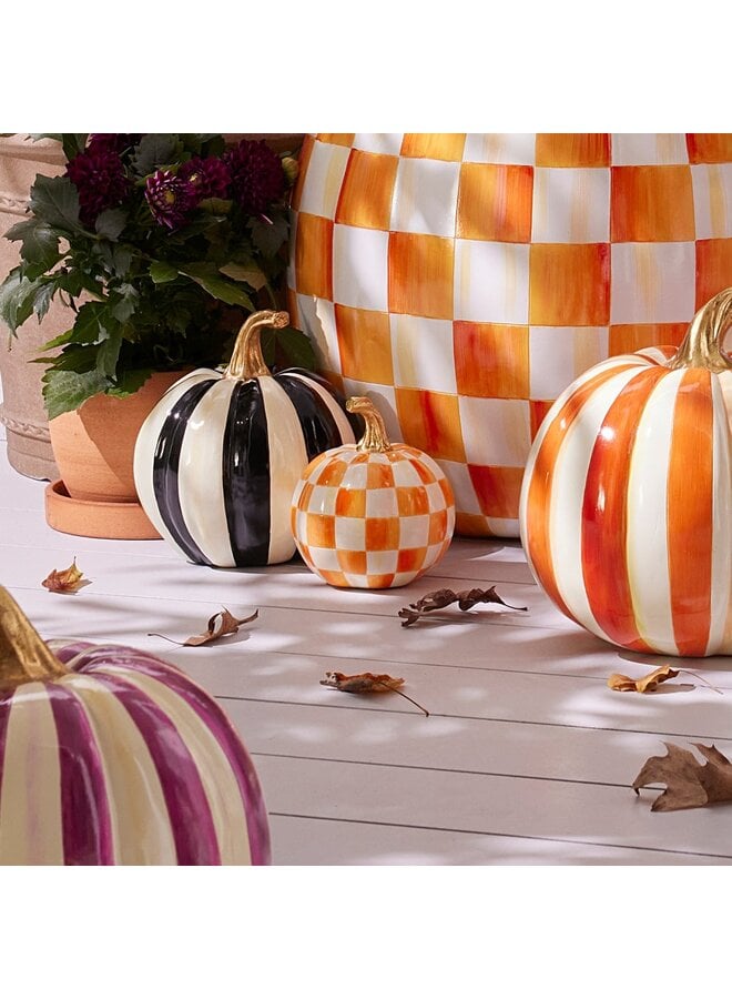 Orange Check Mini Pumpkin