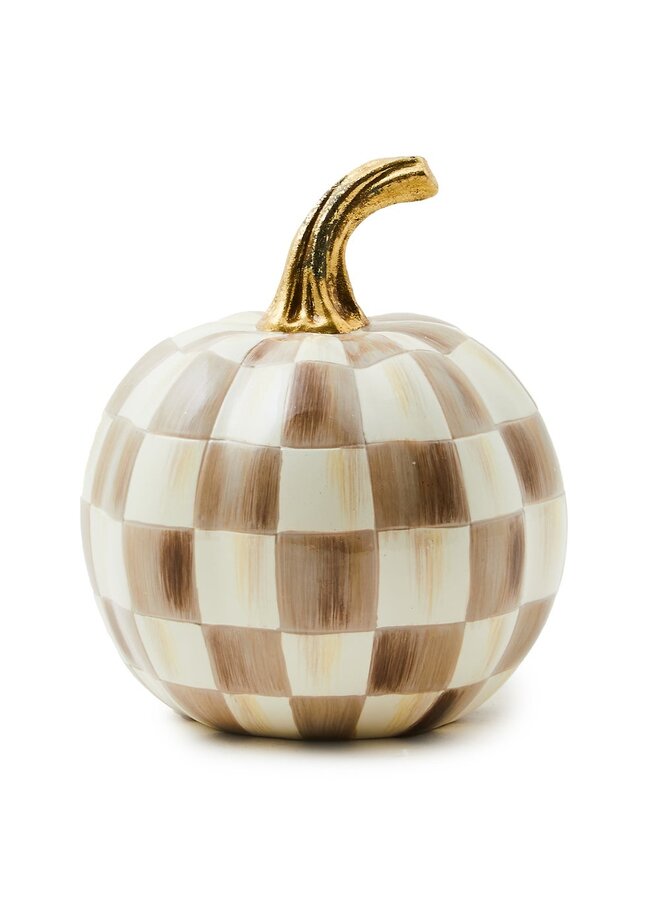 Mocha Check Mini Pumpkin