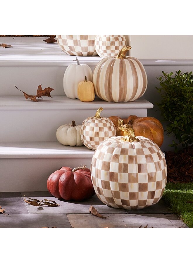 Mocha Check Small Pumpkin