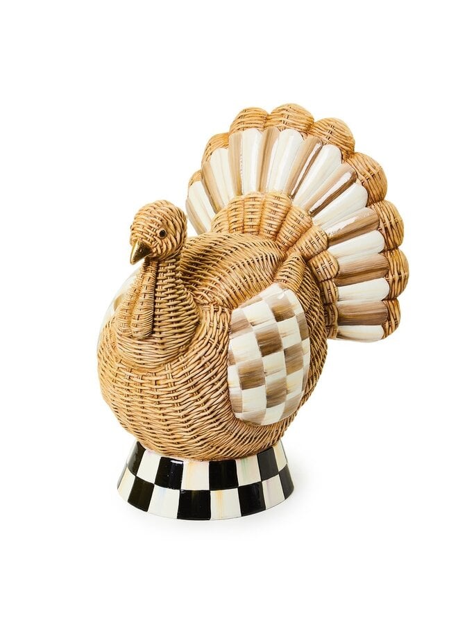 Autumnology Check Basket Weave Turkey Figurine