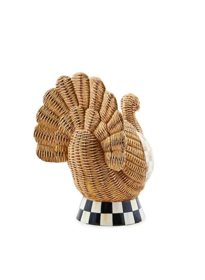 Autumnology Check Basket Weave Turkey Figurine