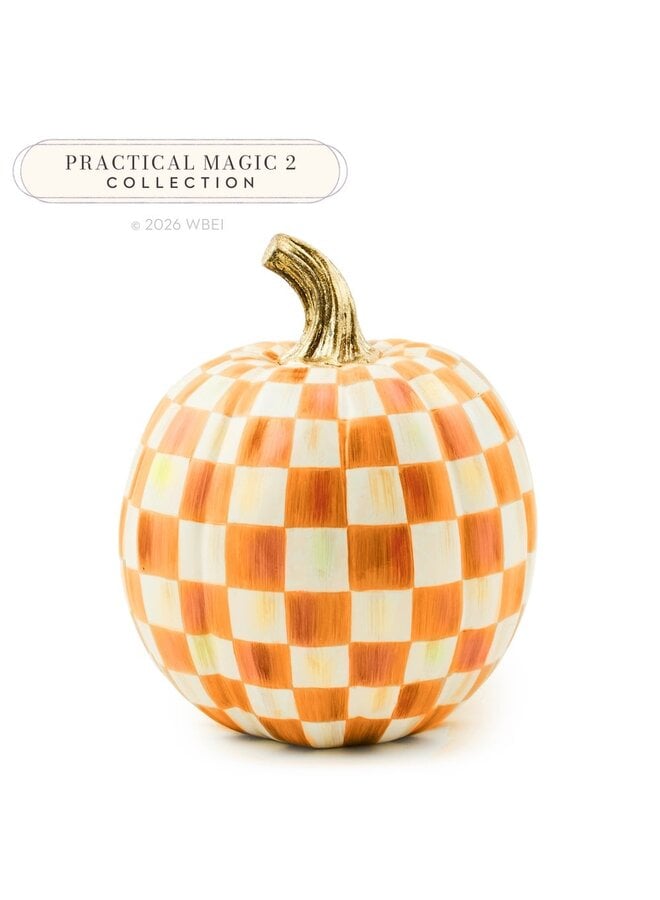 Orange Check Small Pumpkin