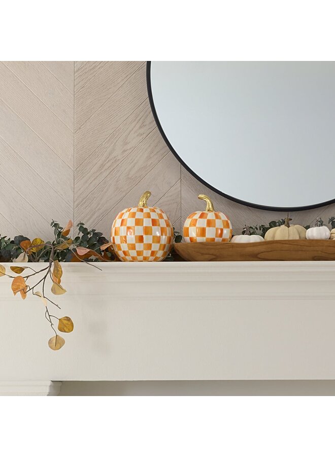 Orange Check Small Pumpkin