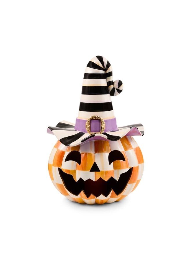 Orange Check Happy Jack Illuminated Pumpkin