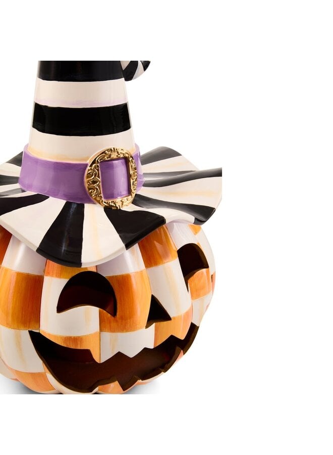 Orange Check Happy Jack Illuminated Pumpkin