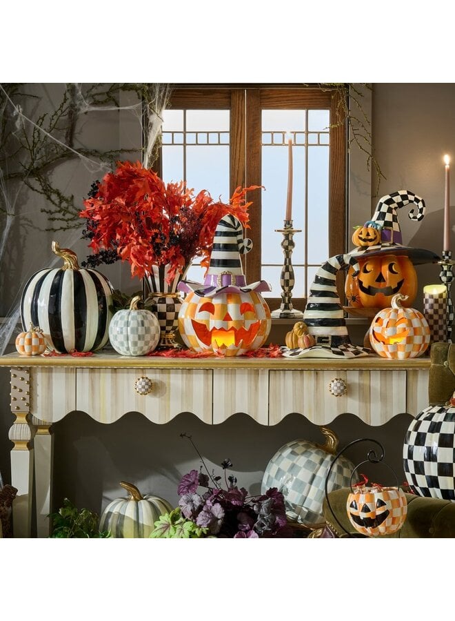Orange Check Happy Jack Illuminated Pumpkin