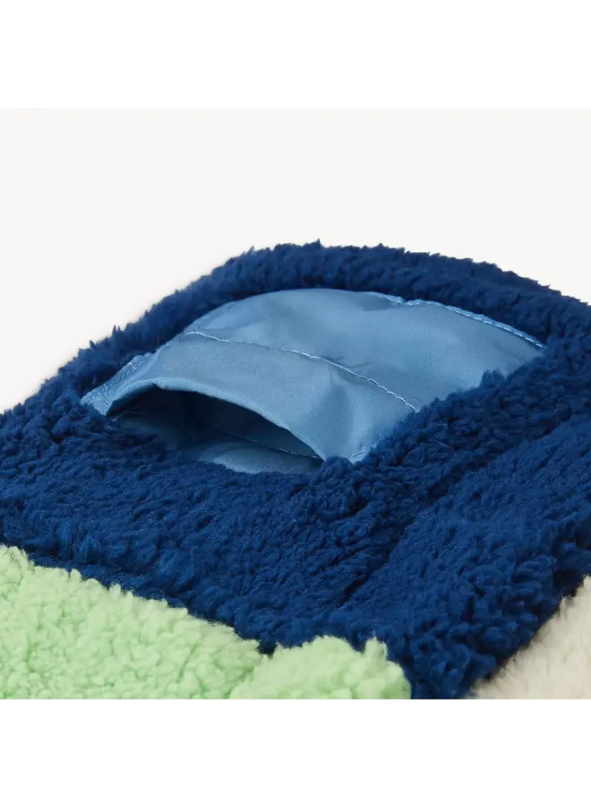 BLUE COLORBLOCK SHERPA BOYS JACKET