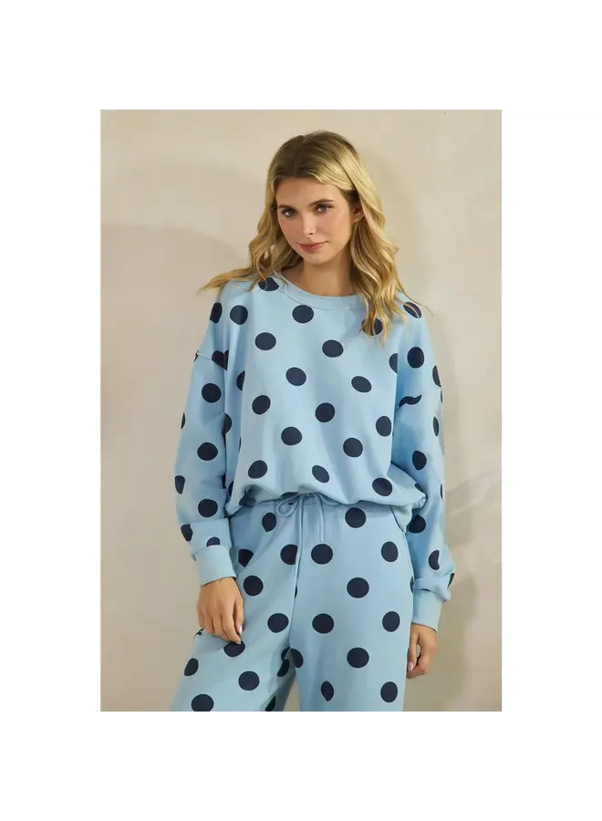 Polka Dot Crewneck Sweatshirt -