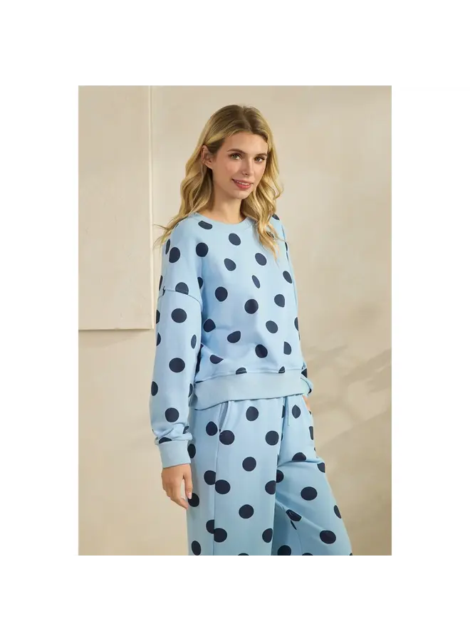 Polka Dot Crewneck Sweatshirt -