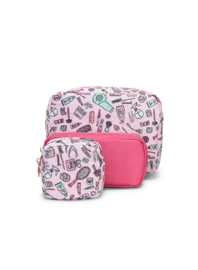 Plush and Nylon Pouch Trio