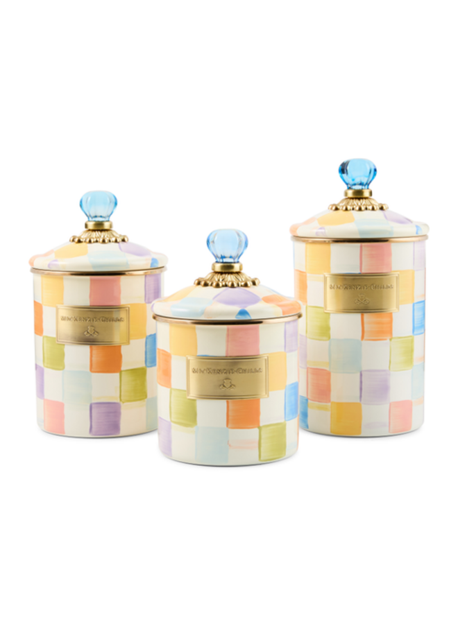 Confetti Check Canisters, Set of 3