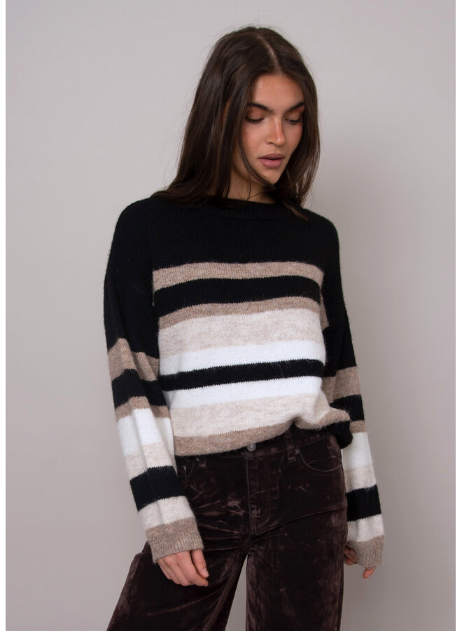 Faustina Long Sleeve Stripe Pullover-