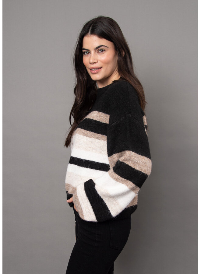 Faustina Long Sleeve Stripe Pullover-