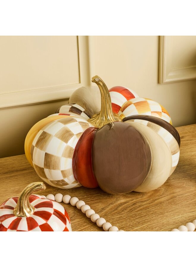 Harvest Glow Patchwork Medium Pumpkin