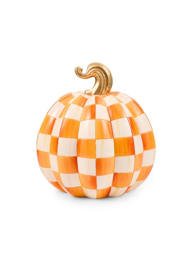 Orange Check Small Illuminated Jack O'Lantern