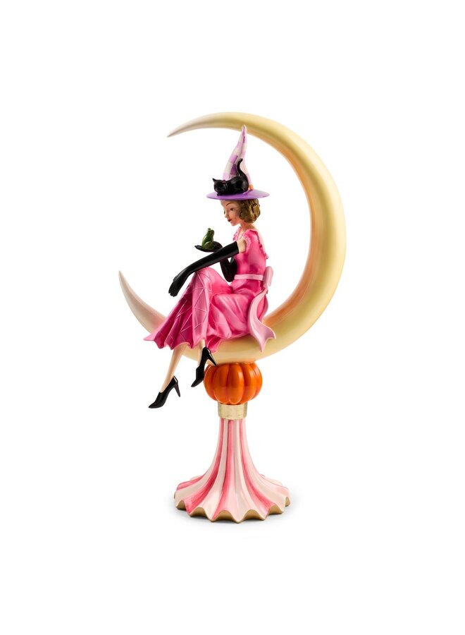 Glam 'o' ween Witch on Moon Figurine