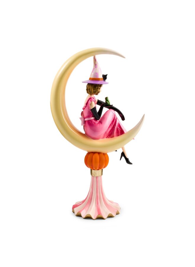 Glam 'o' ween Witch on Moon Figurine