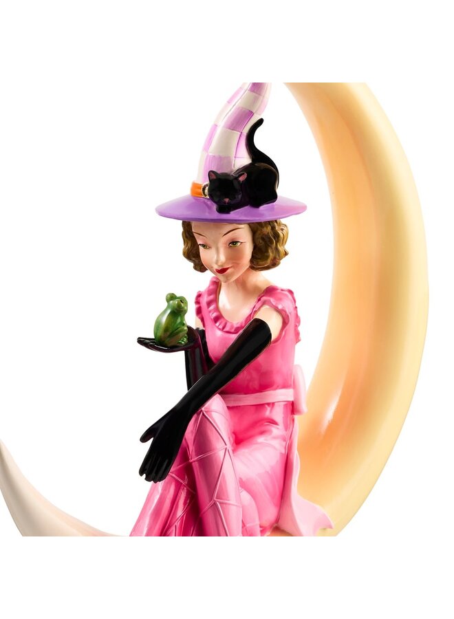 Glam 'o' ween Witch on Moon Figurine