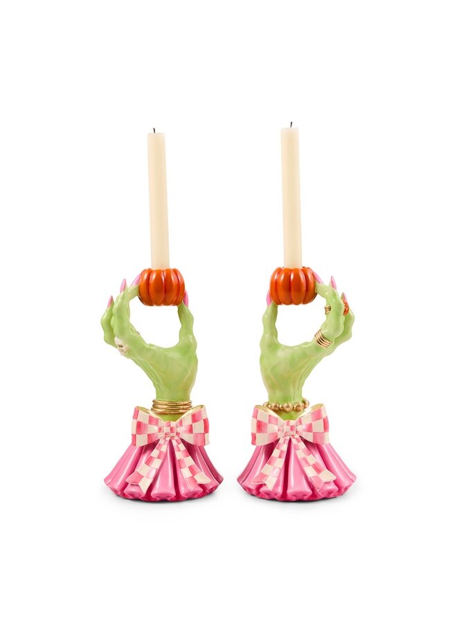Glam 'o' ween Hand Candle Holders, Set of 2