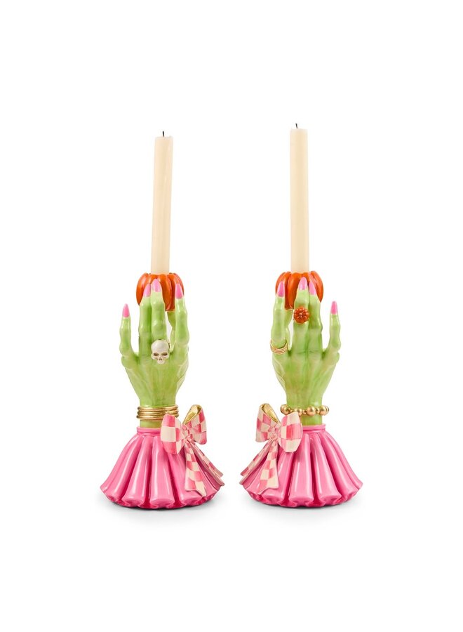 Glam 'o' ween Hand Candle Holders, Set of 2
