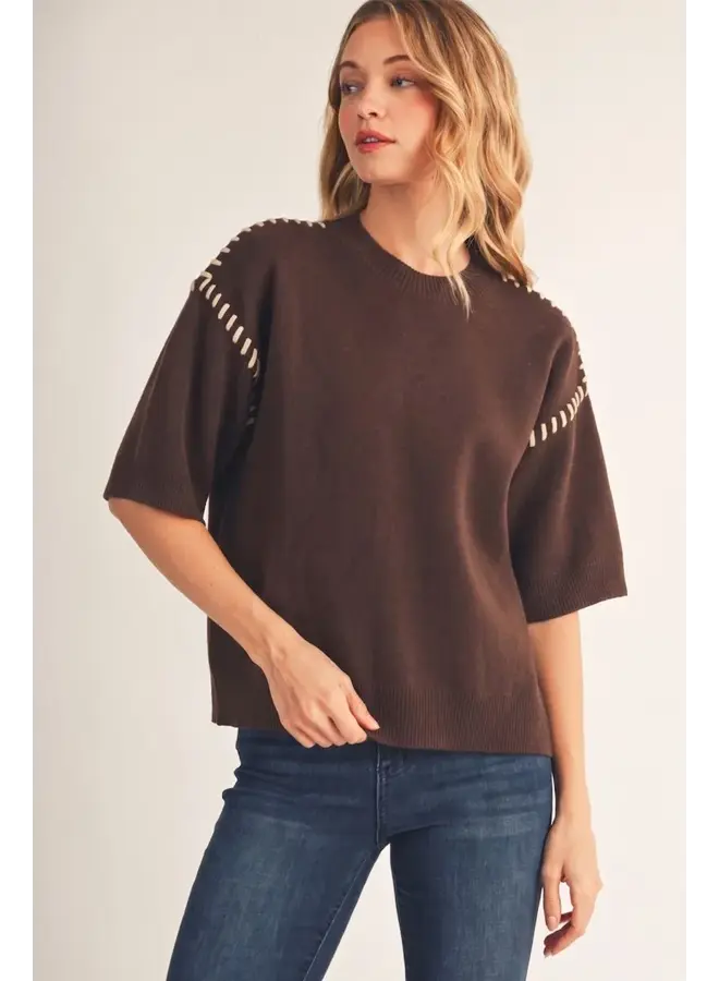 Stitch Detail Sweater Top -